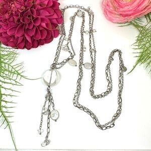 SILPADA⚜️RARE Sterling Silver Freshwater Pearl & Quartz Chain Necklace